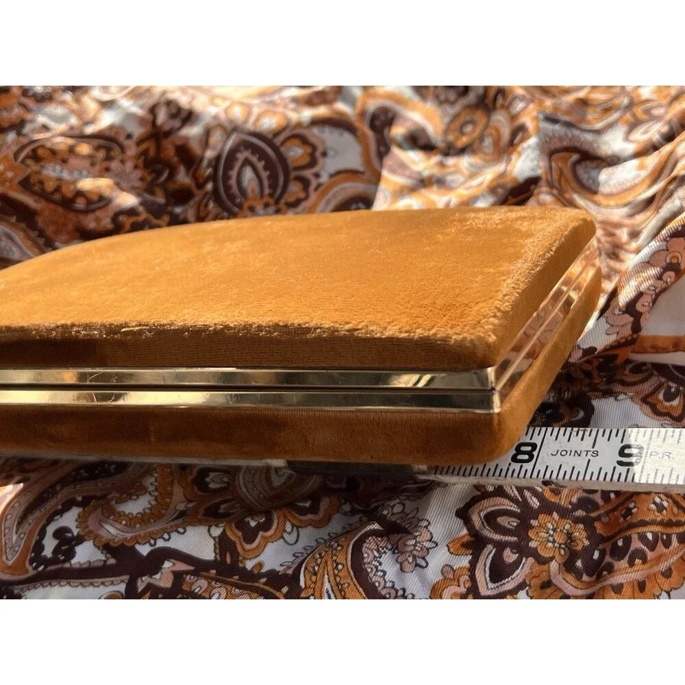 Gold and Beige Velvet Jewelry Organizer Box